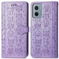 thumbnail image 1 of Funda Cartera FOXDOCK para Motorola Moto E15 , Flip PU con Relieve de Gatos y Perros, Tarjetero y Soporte, 1 of 6