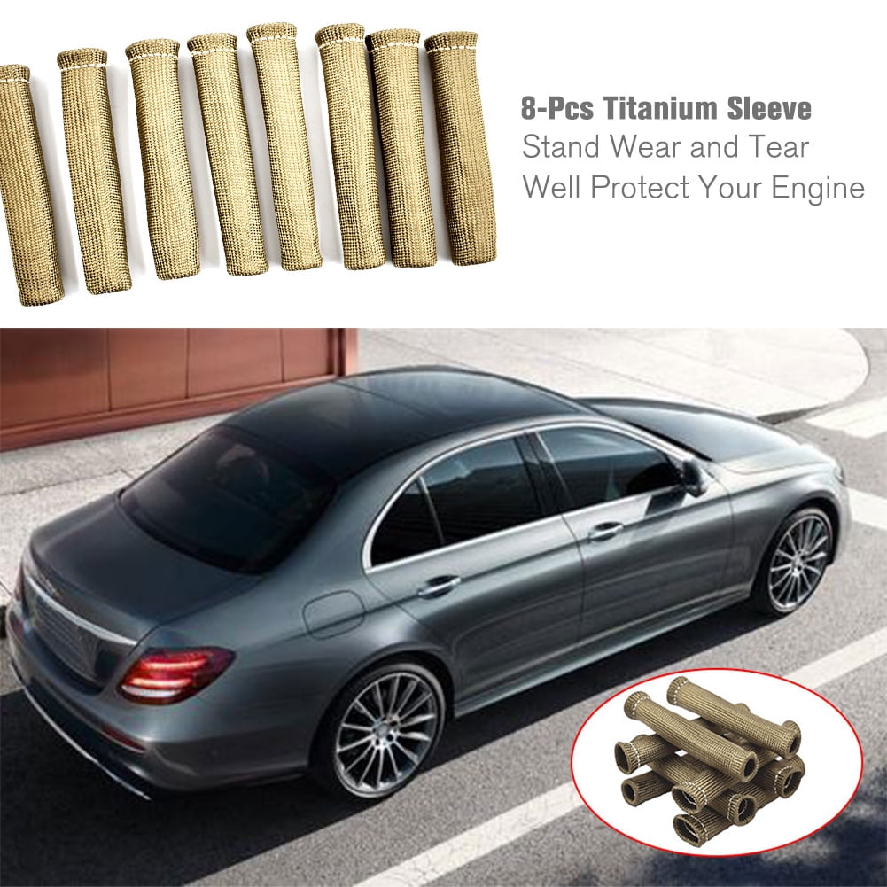 UnitedCAheart 8Pc 1200/° Spark Plug Wire Protector Cover Heat Shield Sleeve Sbc BBC 350 454 Boot Heat Sleeve Protector Cover