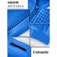 thumbnail image 5 of Colsmile Men's Waffle Knit Bomber Jacket, Lightweight Full Zip Varsity Baseball Coat with Pockets for Spring Fall,Royal Blue 3XL, 5 of 9