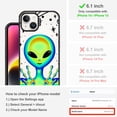 thumbnail image 2 of Case for iPhone 13 / iPhone 14, [10ft 4X Military-Grade Drop Protection] Durable & Shockproof Phone Case Cover Design for iPhone 13 / iPhone 14 - Alien Piece - Clear Black, 2 of 7