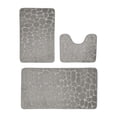thumbnail image 2 of Juego de 3 alfombrillas de baño grandes y absorbentes con densidad de esponja 25D, antideslizantes, de terciopelo suave y lavables, color gris. Medidas: 50x80cm, 40x60cm y 40x50cm. Rkxzt, 2 of 9
