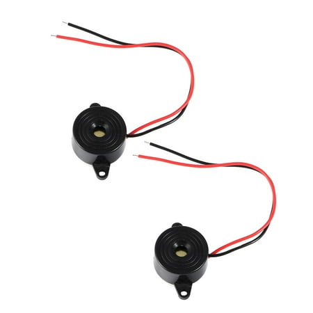 

TOYMYTOY 2PCS DC 3-24V 85DB Small Enclosed Piezo Electronic Buzzer Alarm with Wires (Black)