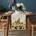 thumbnail image 2 of Gnomes Sunflower Table Runner - 120 Inch Long, Kitchen Dining Table Runner Dresser Scarves, Bees Branches Floral Elegant Pastoral Farmhouse Decor for Coffee Tables Wedding Party Banquet, 2 of 8