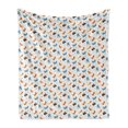 thumbnail image 1 of Dog Soft Flannel Fleece Throw Blanket, Funny Dogs Flying with Food Bowl and Bones Pets Companion Illustration, Cozy Plush for Indoor and Outdoor Use, 70" x 90", Slate Blue Ginger, by Ambesonne, 1 of 6