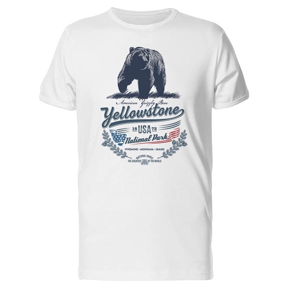 Grizzly Bear Yellowstone Park Tee Men's -Image by Shutterstock
