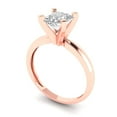 thumbnail image 2 of Solitaire Engagement Ring for Women - 1ct White Sapphire in 14K Rose Gold Promise Ring, 2 of 6
