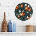 thumbnail image 3 of Yayeee 10" Wall Clock Battery Operated Quartz Round Silent Non-Ticking Home Decor, Blue Floral Oranges, 3 of 6