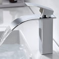 thumbnail image 1 of Grifo de baño en cascada moderno, grifo de lavabo en cascada de diseño elegante, grifo mezclador de baño de latón, agua fría y caliente disponible, grifo en cascada cromado, 1 of 5