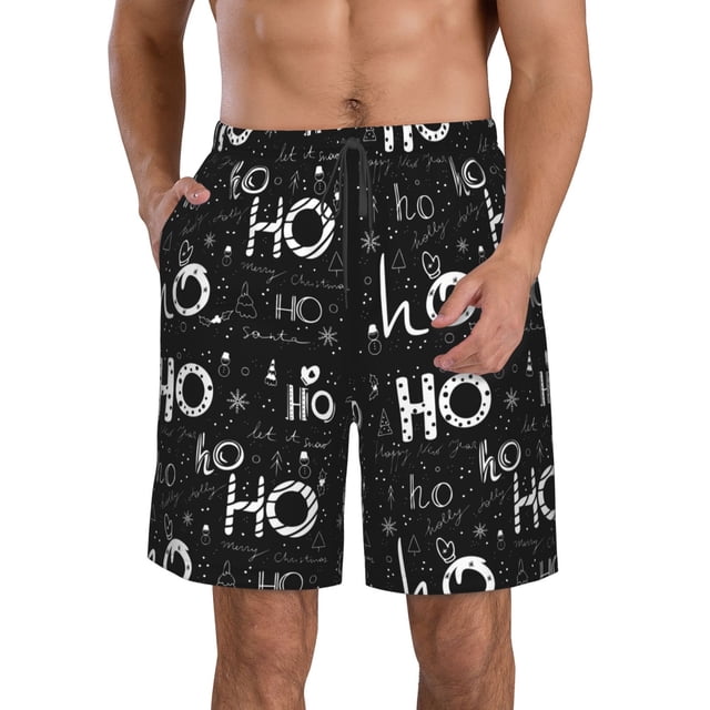 Balery Ho-Ho-Ho 2 Traje de Baño Estilo Hawaiano para Hombre, Shorts de Secado Rápido con Bolsillos-Medium
