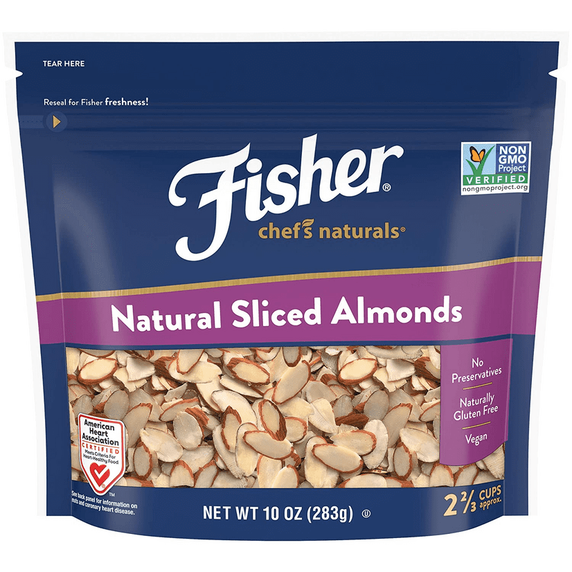 FISHER Chef's Naturals Sliced Almonds, 10 oz, Naturally Gluten Free, No Preservatives, Non-GMO