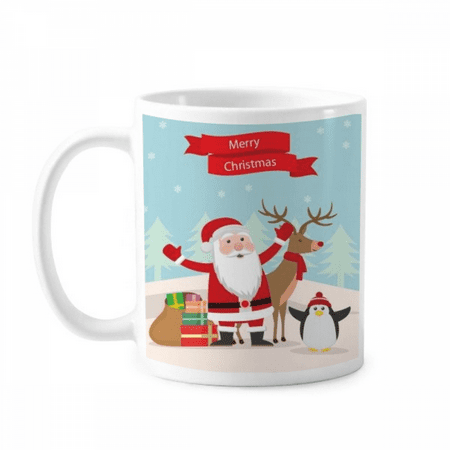 

mas Santa Claus Elk Penguin Festival Mug Pottery Cerac Coffee Porcelain Cup Tableware