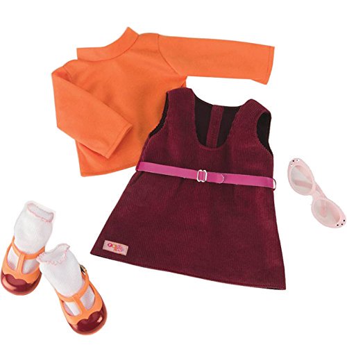 Our Generation Dolls Red Letter Day - Traje naranja con cuello vuelto y vestido rojo para muñeca, 18 " Our Generation BD60019Z