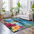 thumbnail image 3 of Large Area Rugs 6'x9', Coastal Tropical Carpet Runner Indoor Outdoor Rugs Home Decor Aesthetic, Summer Oil Painting Parrots Palm Leaves Non Slip Mats Washable Accent Rug for Living Room Bedroom, 3 of 8