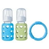 Lifefactory Baby Bundle Feeding Gift Pack with 4-Ounce Sky & Spring Green Glass Bottles and Teether