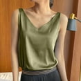 thumbnail image 2 of loopsun Plus Size Tops for Womens,Womens Summer Tops,Women'S Spring Summer Solid Color V-Neck Sleeveless Casual Shirt Top Army Green XXXL, 2 of 4