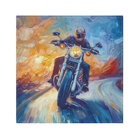 

Napkin Satin Napkin 20*20Inchx6 Kitchen Towel Dinner Plate Towel Decorative Towel Napkin Tea Towel Suitable For Kitchen Table Painting Motorcycle