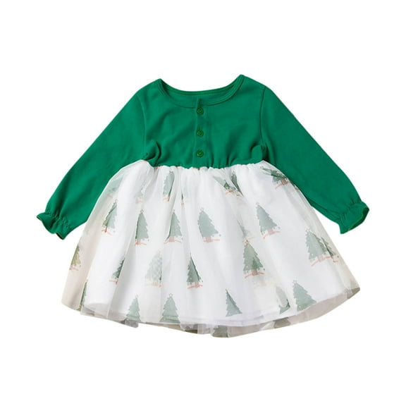 KVPLBQFD Christmas Dress for Baby Christmas Dresses for Toddler Girls 2t-3t Formal Winter Dress Baby Girl Christmas Outfit 5 Year Old Girl Clothes, Green 2-3 Years