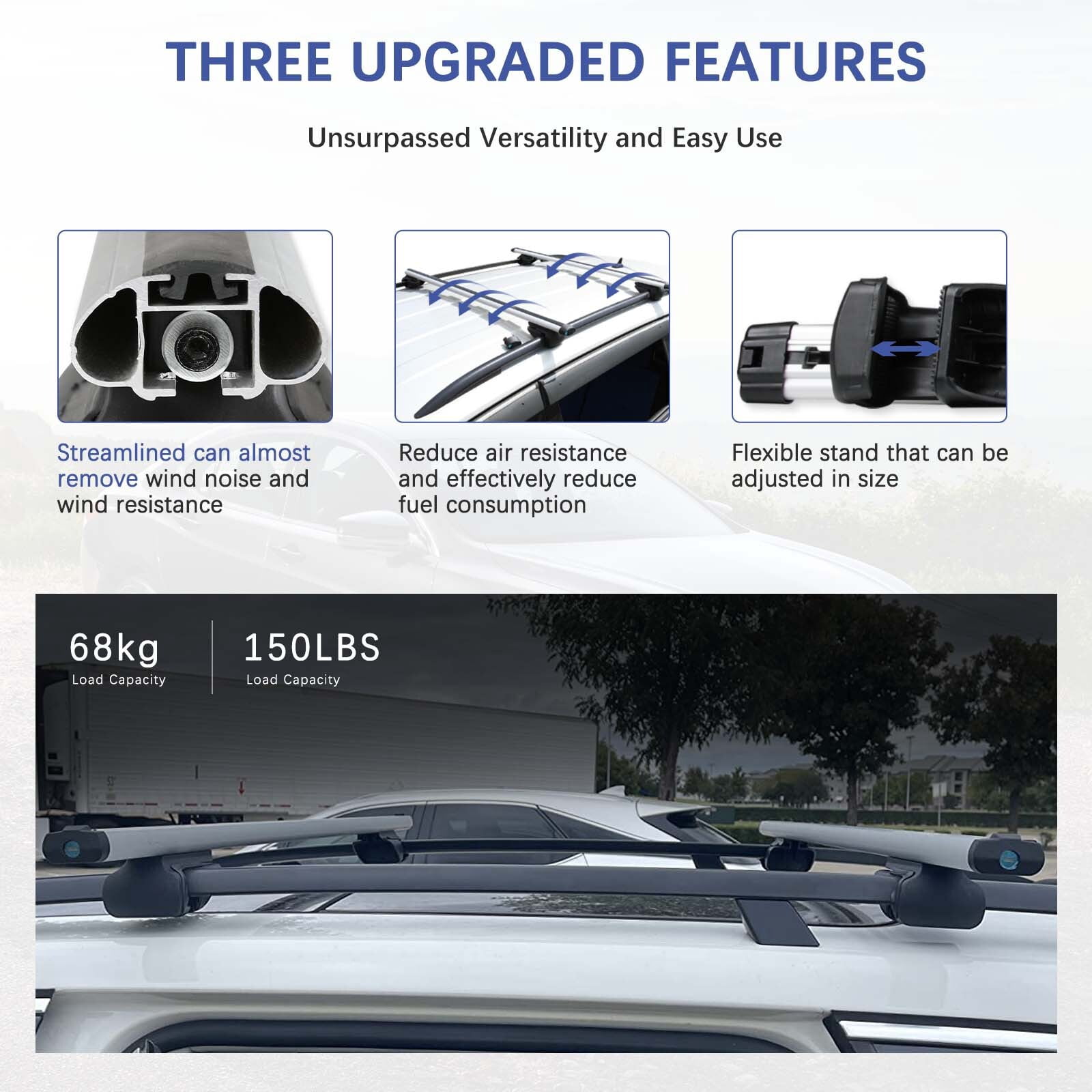 48" Roof Rack Crossbars Luggage Cargo Carrier w/Lock For Jeep Cherokee 2014-2022