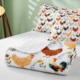 thumbnail image 4 of Erosebridal Rooster Bed Spread Queen for Girls, Wildflower Field Queen Coverlet Set, 3-Piece 1 Quilt and 2 Pillowcases, 4 of 7