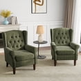 thumbnail image 7 of UIXE Wingback Accent Chair Upholstered Arm Chair High Back Chair Living Room with Solid Wood Frame, Tufted Green, 7 of 7