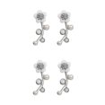 thumbnail image 3 of Sonducket Pendientes de botón ligeros para mujer - Pendientes de flores de aleación hechos a mano delicados y modernos Pendientes de perlas plateado 2Conjunto, 3 of 6