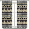 thumbnail image 3 of Rustic Bear Deer Curtains,Retro Cabin Country Window Treatments Vintage Tribal Aztec Abstract Geometric Blackout Window Drapes for Bedroom Living Room,42x84in, 3 of 6