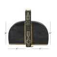 thumbnail image 3 of CosmoLiving by Cosmopolitan 4" Geometric Black Marble Bookends with Gold Inlay (Set of 2), 3 of 8
