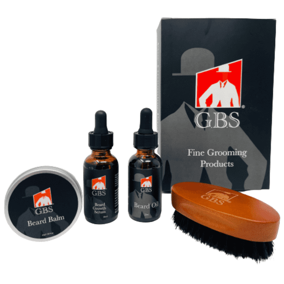 G.B.S Travel Boar Bristle Beard Brush Beard Oil Beard Balm and Beard Growth Serum- for Men facial hair  for Perfect Grooming, Soften Your Facial Hair-