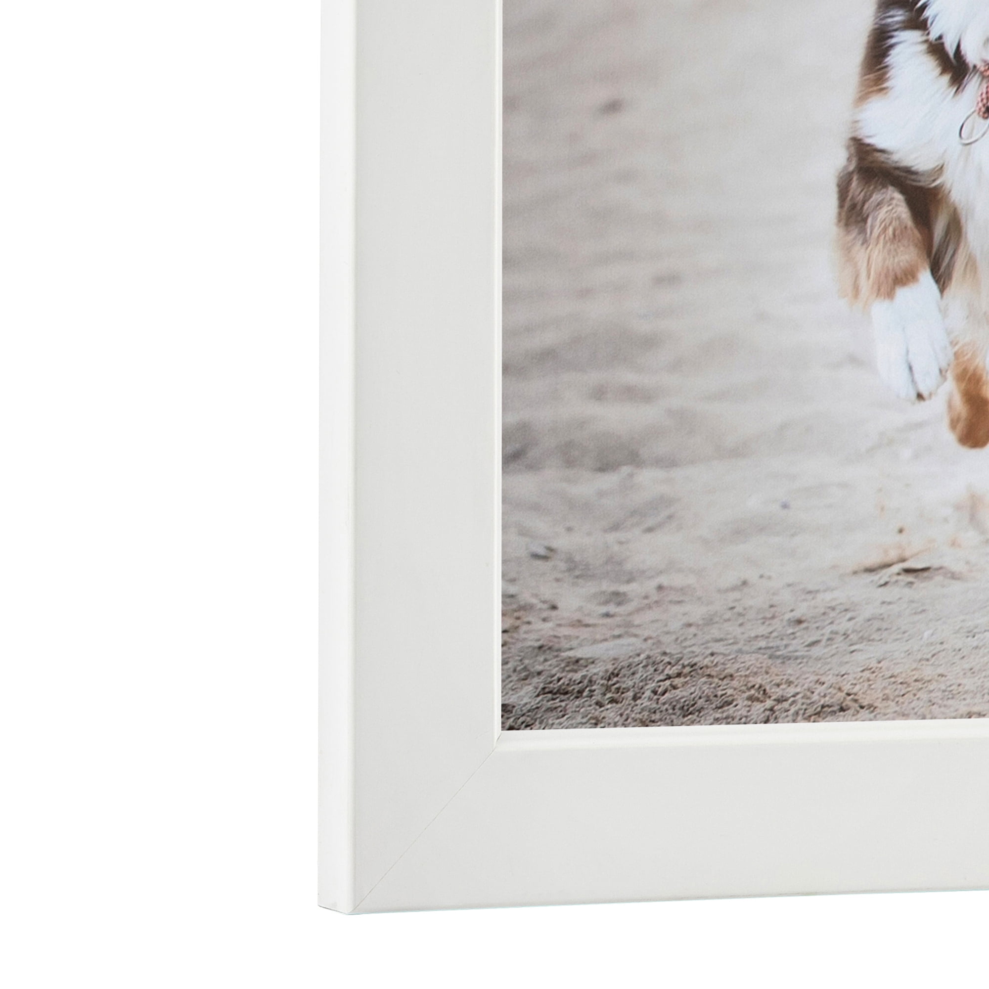 ArtToFrames 18x24 Inch Contemporary White with Lip Picture Frame, This White Wood Poster Frame is Great for Your Art or Photos, Comes with 060 Plexi Glass (2032)