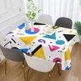 thumbnail image 2 of Yayeee Tablecloths 54" x 54" Rectangle Wrinkle Resistant Party Table Cover, Yellow Retro Shapes, 2 of 8