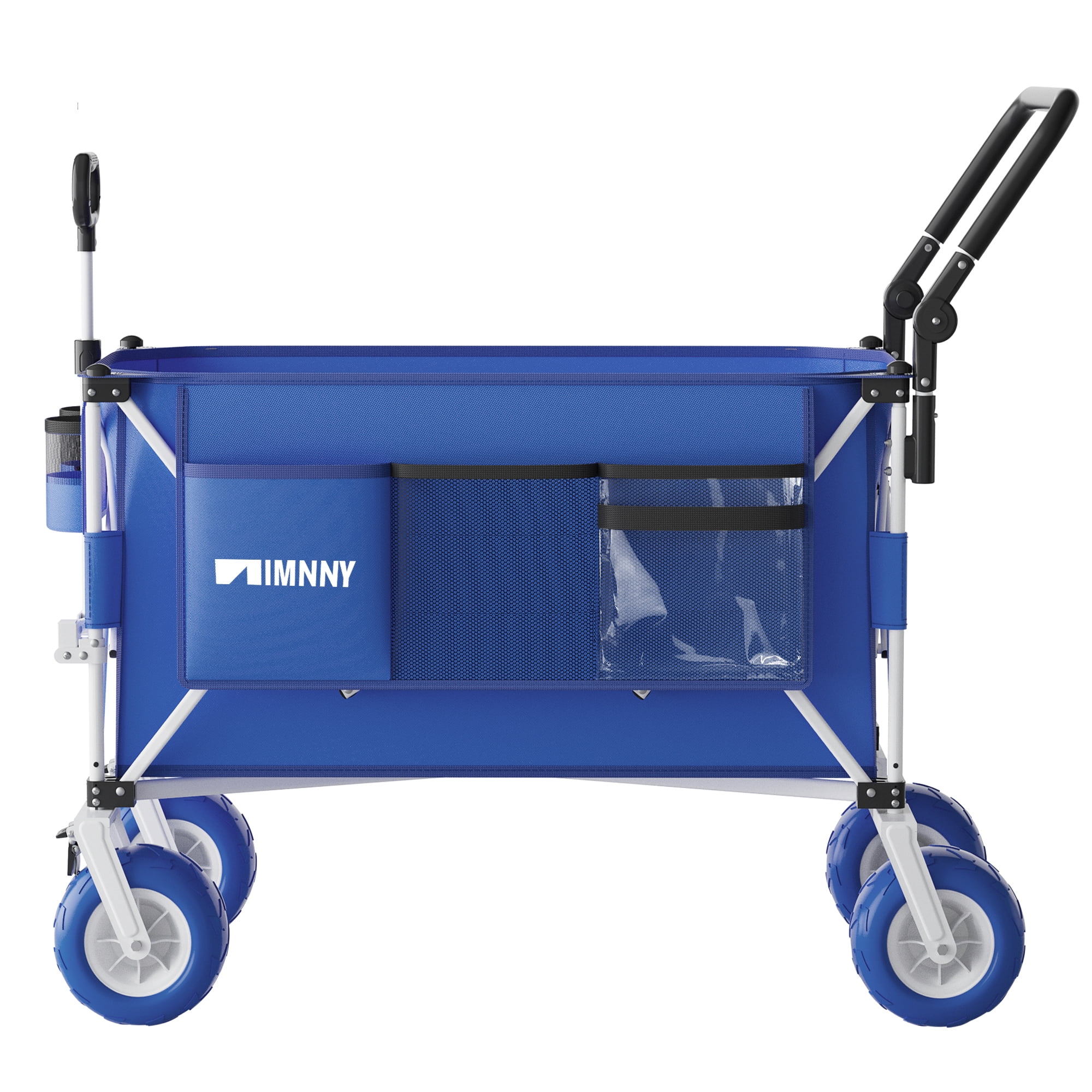 Foldable Beach Wagon with 9x4 All-Terrain Wheels 500 lbs Capacity 400L Storage Camping Cart