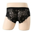 thumbnail image 3 of Tao Tao Men's Underwear Mesh Lace Pouch Underpants Sheer Low Rise Briefs Hipster Panties Passionate Thong Black M, 3 of 3