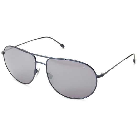 John Varvatos Lunettes de Soleil Aviateur pour Hommes V761, Monture Bleu Minuit/lentille Grise, Taille Unique