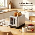 thumbnail image 6 of Suodoka 2-Slice Digital Toaster, Stainless Steel Touch Control Toaster with 6 Shade Settings, 5 Functions & 5.51" Extra-Wide Slots, 6 of 8