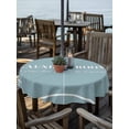 thumbnail image 2 of Outdoor Tablecloth with Umbrella Hole for Patio/Picnic/Party/Camping, Laundry Room Waterproof Table Cloth Round Cover Washable, Pure Blue Minimalist Solid Color Modern Art (Dia 54"), 2 of 9