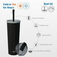 thumbnail image 4 of ASOBU Ocean Double-Walled Vacuum-Insulated 27-Oz. Stainless Steel Travel Tumbler with Flexible Straw and Dual Lids (White), ICT27WT, 4 of 7