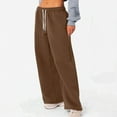 thumbnail image 7 of YDKZYMD Women's Sweatpants Cotton with Pockets Open Bottom Wide Leg High Waisted Straight Leg Teen Girls Baggy Pants with Pockets Fall Elasticwaist Sweatpants Flare Petite Jogger Pants Coffee L, 7 of 7