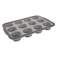 thumbnail image 2 of 12-Cup Food Grade Silicone Muffin Pan, Non-Stick Cupcake Baking Tin with Reinforced Steel Frame, Oven-Safe up to 450°F, Easy-Clean Handles(Gray), 2 of 3