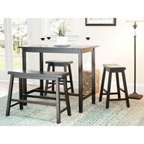 SAFAVIEH Ronin Contemporary Glam 4 Piece Set Pub Table, Black