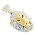 thumbnail image 5 of 10K Yellow Gold Real Round Diamond Lion Head Pendant 1.85" Pave Charm 0.98 CT., 5 of 6