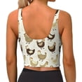 thumbnail image 4 of Goofa Chicken Cartoon Printed Sports Bras for Women, High Impact Running Bra Workout Crop Tank Tops Longline Sports Bra Push up-XX-Large, 4 of 9