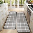 thumbnail image 4 of Kitchen Rugs Sets Of 2,Gray White Plaid Checkered Pattern Anti Fatigue Kitchen Mat Rugs Non Slip Washable,Decorative Kitchen Floor Mats for Kitchen,Sink,Laundry,17"x47"+17"x47", 4 of 5