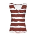 thumbnail image 5 of CLOISE Womens Tank Tops Loose Wine Summer V Neck Comfy Casual T Shirts Fashion Sleeveless Striped Multi-colored Hollow Breathable Soft Blouse 2XL, 5 of 5