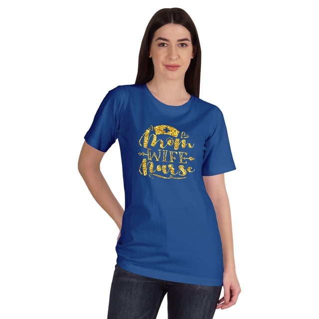 Inkmeso T-shirt Infirmière Maman Femme pour Femmes Col Rond Graphique