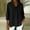 Black women casual button down blouse a1, variant on Women's Casual Collard Button Down Blouse 3/4 Sleeve Open Front Solid Tunic Top Spring Fall Dressy Work Shirt Vacation Outfits, Red 2XL