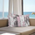 thumbnail image 5 of Abstract Rustic Wooden Outdoor Pillow Covers Set of 2 Ombre Pink Gray White Waterproof Throw Pillow Case Decorative Square Cushion Cover for Patio Couch Garden Balcony, 20"x12", 5 of 9