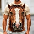 thumbnail image 2 of Men's Fantasy Animal Graphic T-Shirt, Crew Neck Short Sleeve Summer Casual Tee Khaki XXXXL, 2 of 4
