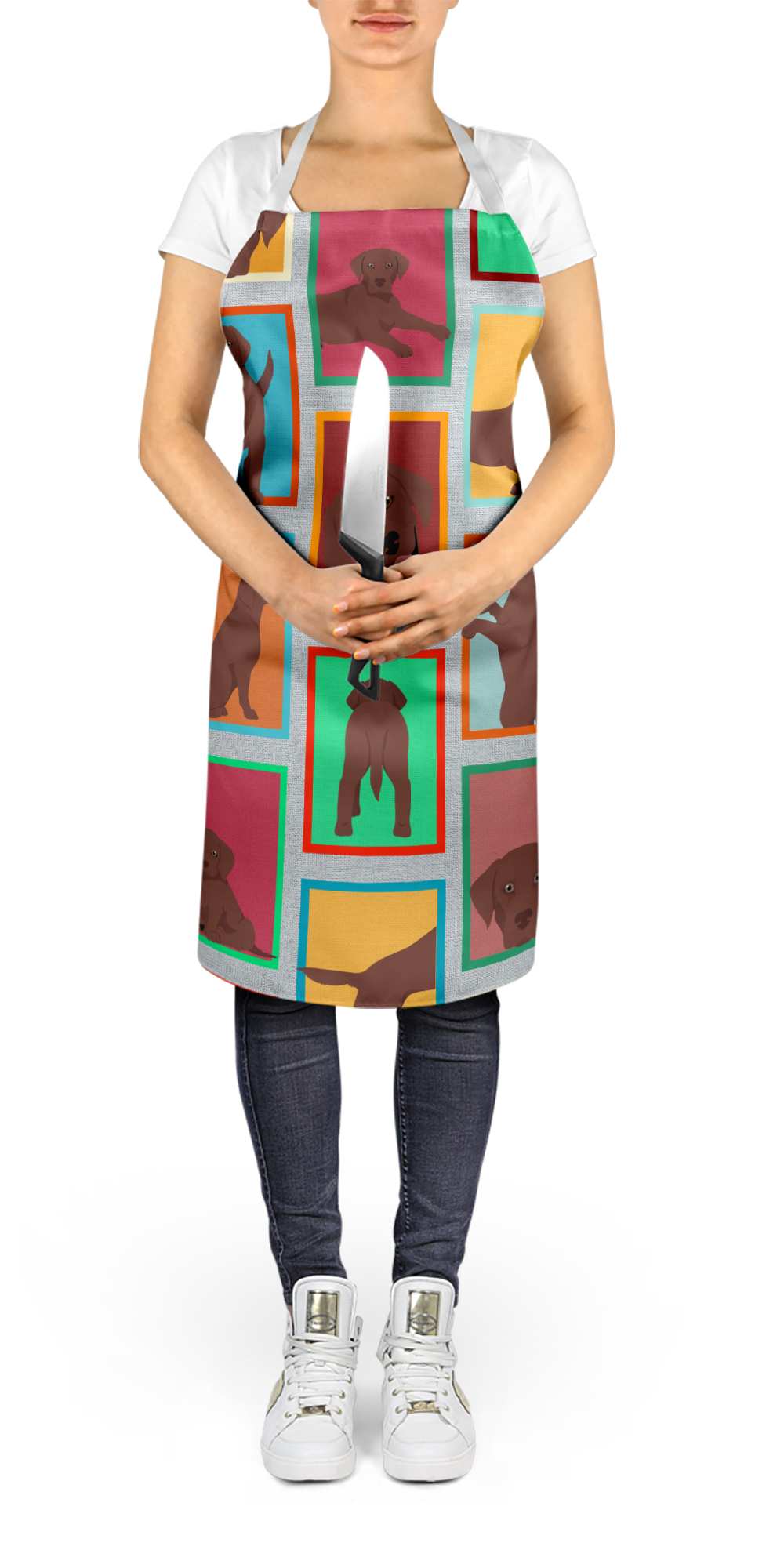 Lots of Chocolate Labrador Retriever Apron 27 in x 30 in