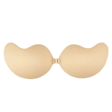 Adhesive strapless bra self silicone invisible adhesive bra reusable for women-C