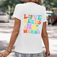 thumbnail image 3 of WEIWEN Autism Awareness Shirts for Women Love Needs No Words Teacher Tshirts Crew Neck T-Shirt Womens Tops Dressy Casual Outfits (White, XXL), 3 of 5